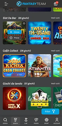 fantasyteam esperienza casino mobile